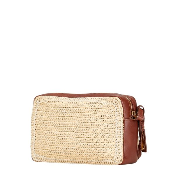 SAINT LAURENT Lou Cassandra Tassel Shoulder Bag Raffia Leather - Picture 2 of 8